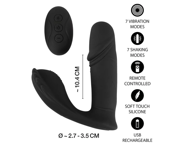 Ya Pussy's Panty Shaking - akkus, rádiós vibrátor (fekete)