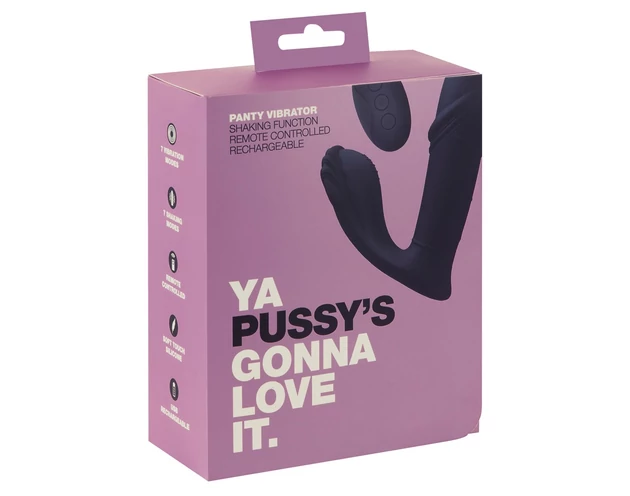 Ya Pussy's Panty Shaking - akkus, rádiós vibrátor (fekete)