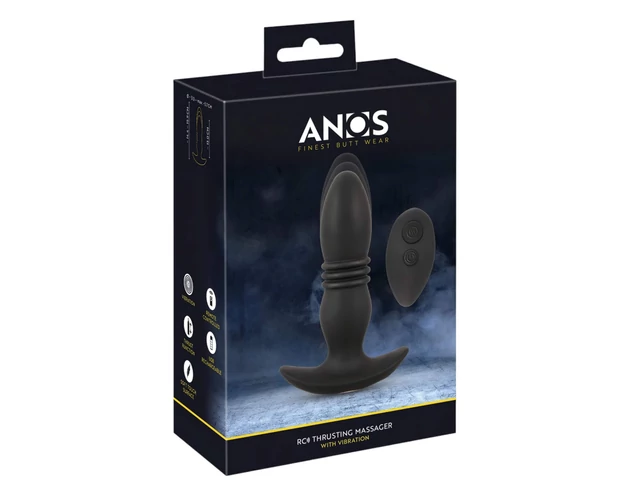ANOS - rádiós lökő anál vibrátor (fekete)
