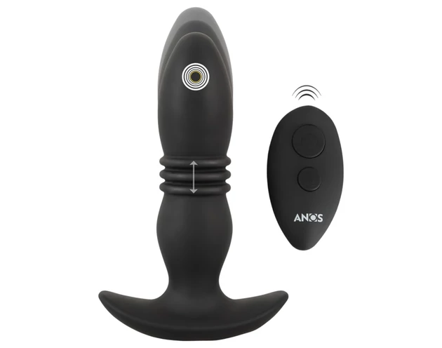 ANOS - rádiós lökő anál vibrátor (fekete)