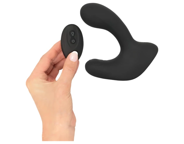 Rebel RC - akkus, rádiós pumpálható anál vibrátor (fekete)