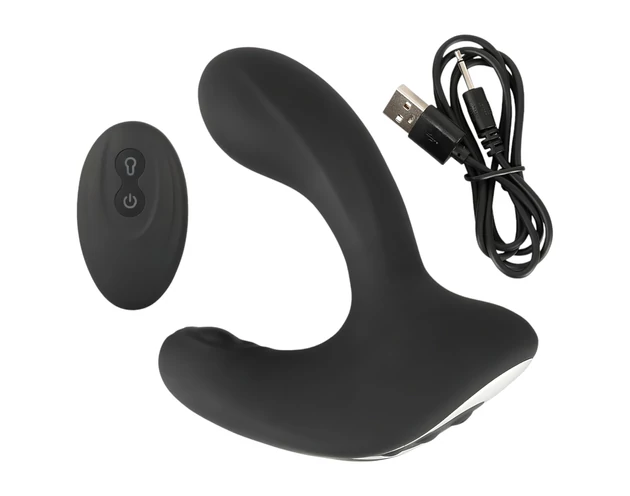 Rebel RC - akkus, rádiós pumpálható anál vibrátor (fekete)