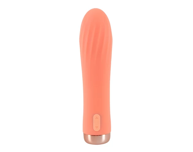 You2Toys peachy! mini ribbed - akkus rúdvibrátor (barack)