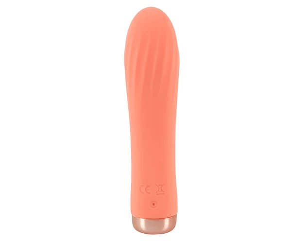 You2Toys peachy! mini ribbed - akkus rúdvibrátor (barack)