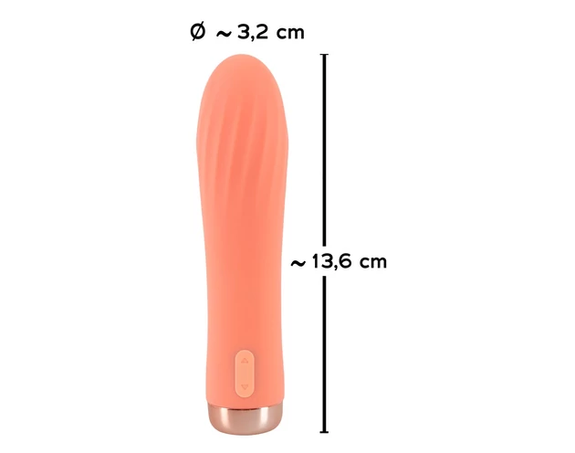 You2Toys peachy! mini ribbed - akkus rúdvibrátor (barack)