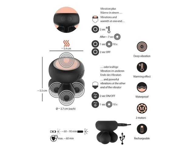 You2Toys CUPA Mini - melegítő masszírozó vibrátor (fekete)