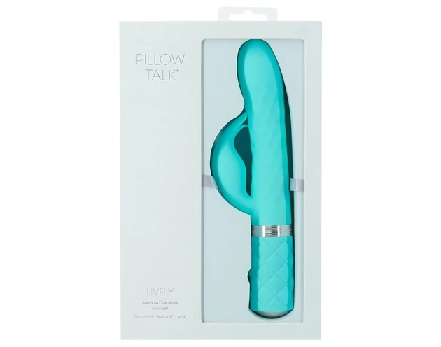 Pillow Talk Lively - akkus, csiklókaros vibrátor (türkiz)