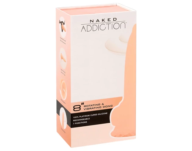 Naked Addiction Rotating 8 - forgó vibrátor (20cm) - natúr