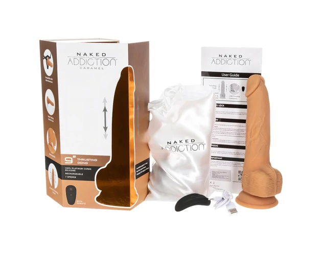Naked Addiction Thrusting 9 - lökő vibrátor - sötét (23cm)