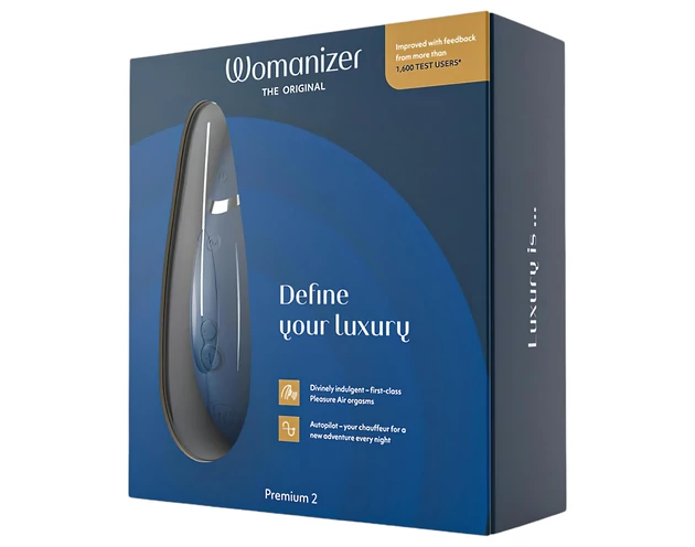 Womanizer Premium 2 - léghullámos csiklóizgató (kék)