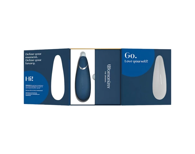 Womanizer Premium 2 - léghullámos csiklóizgató (kék)