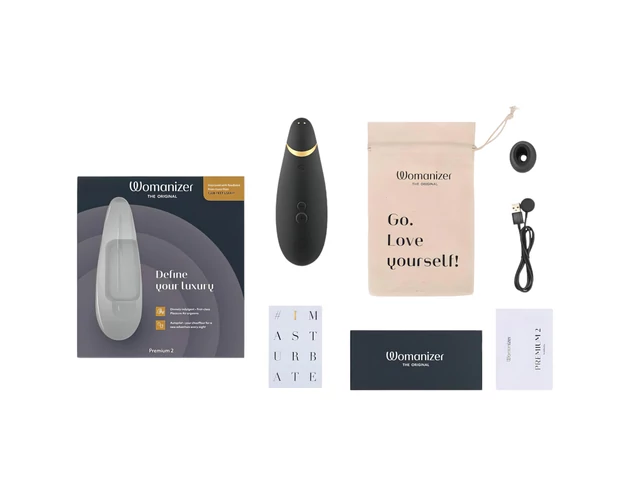 Womanizer Premium 2 - léghullámos csiklóizgató (fekete)