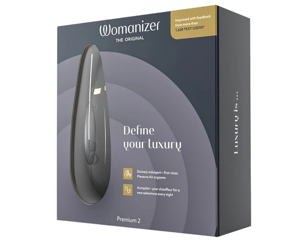 Womanizer Premium 2 - léghullámos csiklóizgató (fekete)