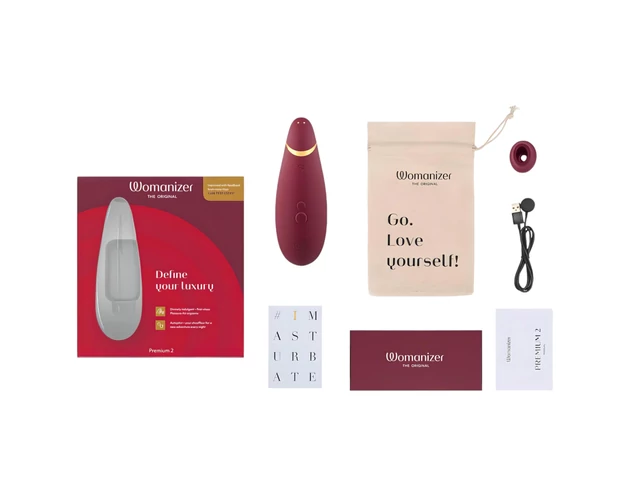Womanizer Premium 2 - léghullámos csiklóizgató (piros)