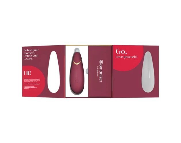 Womanizer Premium 2 - léghullámos csiklóizgató (piros)