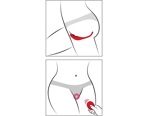 SMILE Slim Panty - akkus, rádiós csikló vibrátor (piros)