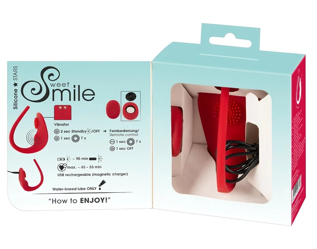 SMILE Slim Panty - akkus, rádiós csikló vibrátor (piros)