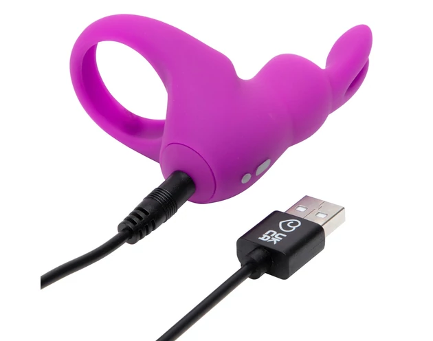 Happyrabbit Cock Kit - vibrációs péniszgyűrű tárolóval (lila)