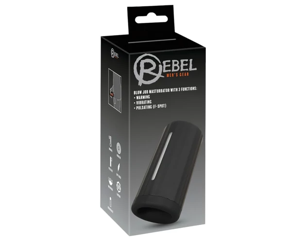 Rebel Blow Job - akkus, 3 funkciós maszturbátor (fekete)