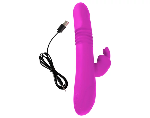 SMILE Rabbit - akkus, csiklókaros lökő-forgó vibrátor (pink)