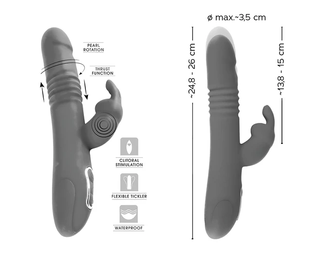 SMILE Rabbit - akkus, csiklókaros lökő-forgó vibrátor (pink)