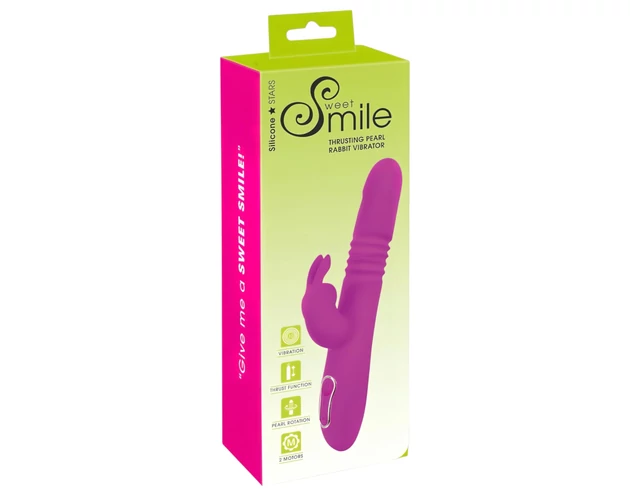 SMILE Rabbit - akkus, csiklókaros lökő-forgó vibrátor (pink)