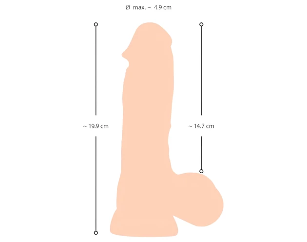 Nature Skin - dildó bőrrel - 20cm (natúr)