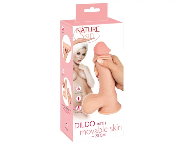 Nature Skin - dildó bőrrel - 20cm (natúr)