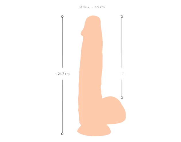 Natute Skin - dildó bőrrel - 25cm (natúr)