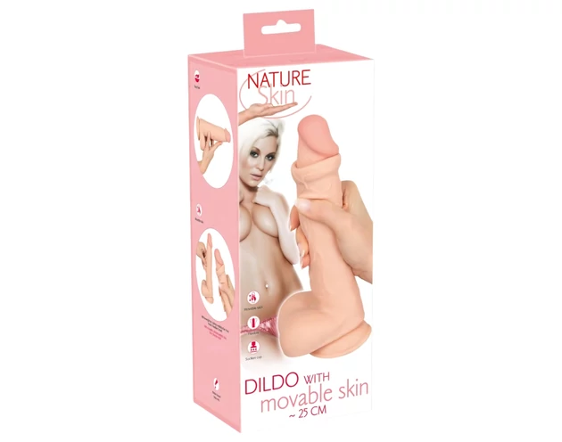 Natute Skin - dildó bőrrel - 25cm (natúr)