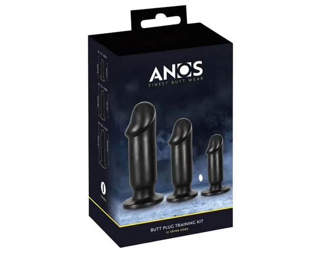 Anos Training Kit - anál plug szett (3 részes) - fekete