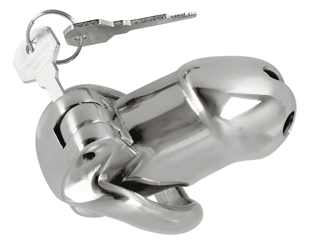 Fetish - fém pénisz ketrec (ezüst)