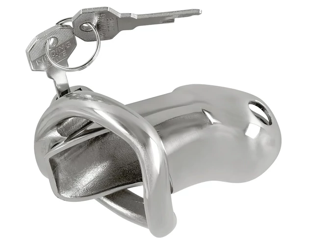 Fetish - fém pénisz ketrec (ezüst)