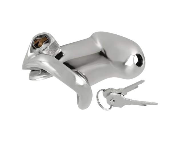 Fetish - fém pénisz ketrec (ezüst)