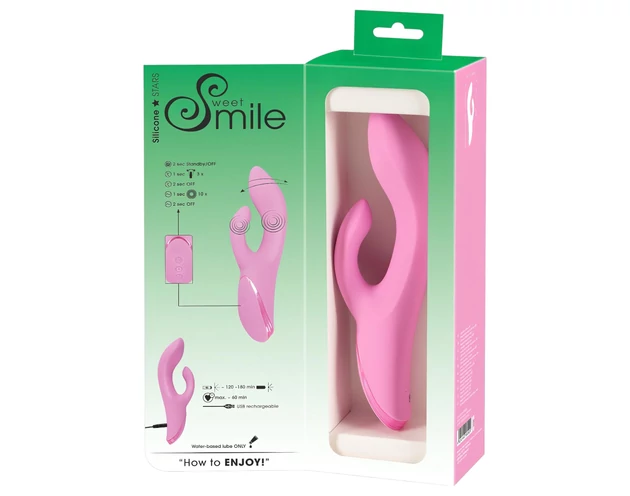 SMILE Nodding - akkus, csiklókaros, bólogató vibrátor (pink)