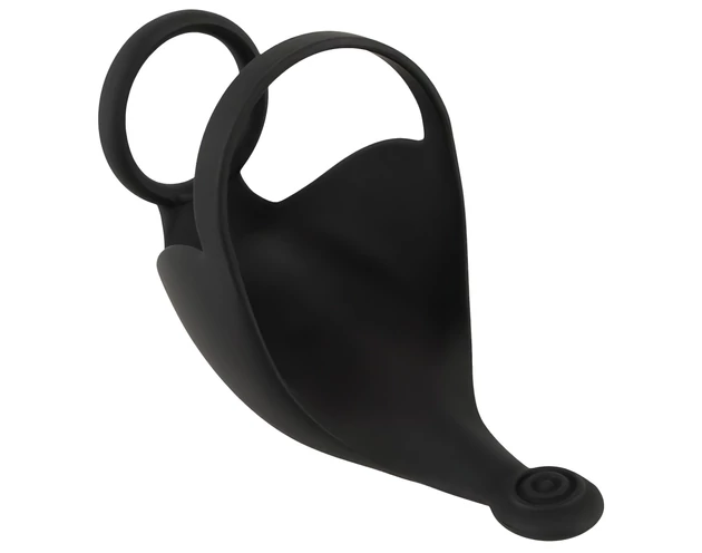 Rebel - akkus, péniszgyűrű és here vibrátor (fekete)