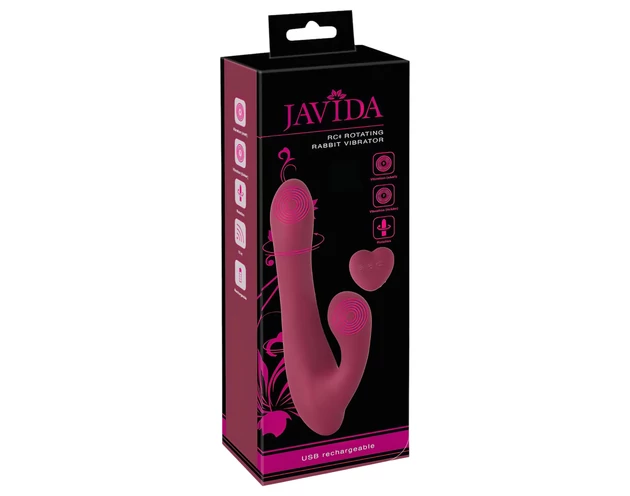 Javida - rádiós, csiklókaros forgó vibrátor (piros)