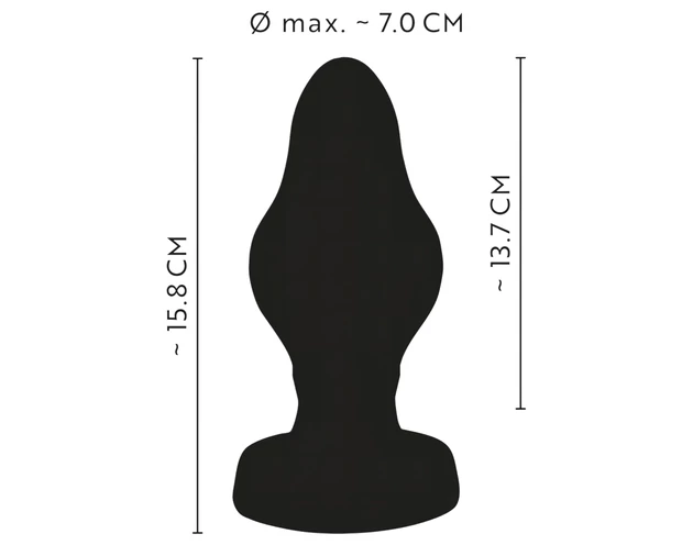 ANOS - bordázott puha anál plug - 7cm (fekete)