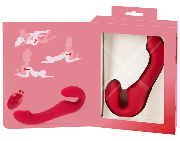 You2Toys Strapless - rádiós, felcsatolható vibrátor (piros)