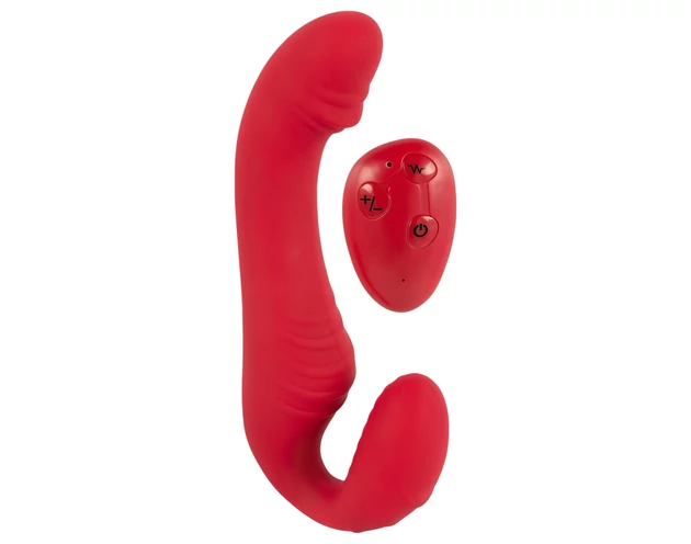 You2Toys Strapless - rádiós, felcsatolható vibrátor (piros)