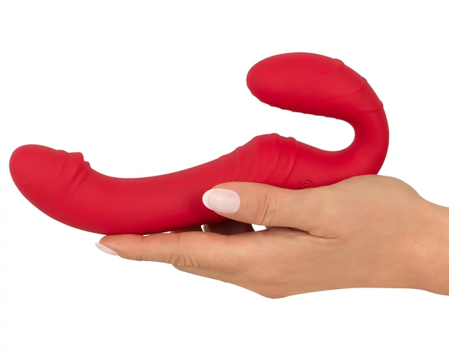You2Toys Strapless - rádiós, felcsatolható vibrátor (piros)