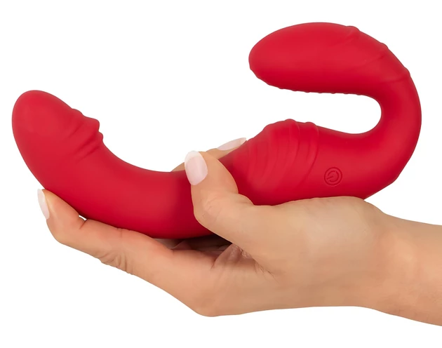 You2Toys Strapless - rádiós, felcsatolható vibrátor (piros)
