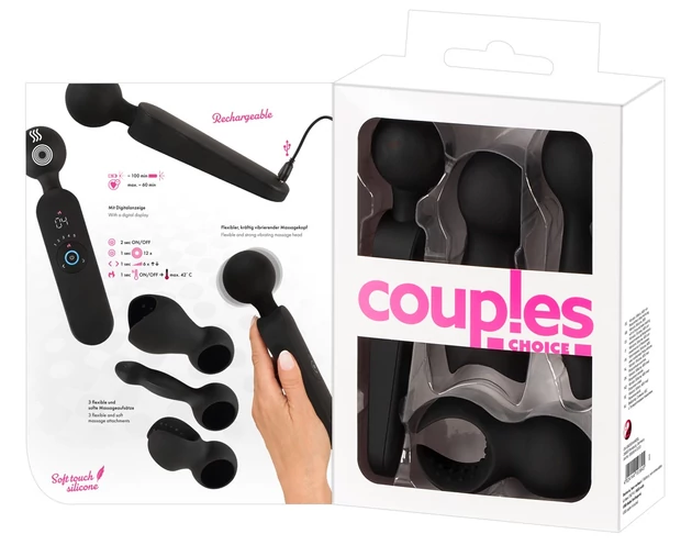 Couples Choice - akkus, melegítő masszírozó vibrátor (fekete)