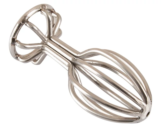 ANOS Metal (2,8cm) - kalitkás acél anál plug (ezüst)