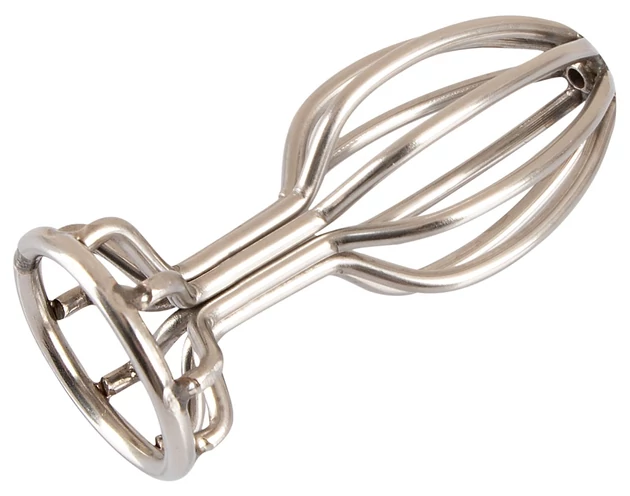 ANOS Metal (2,8cm) - kalitkás acél anál plug (ezüst)