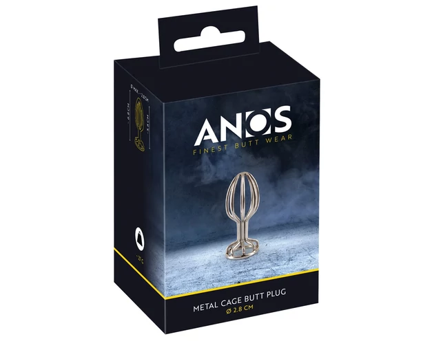 ANOS Metal (2,8cm) - kalitkás acél anál plug (ezüst)
