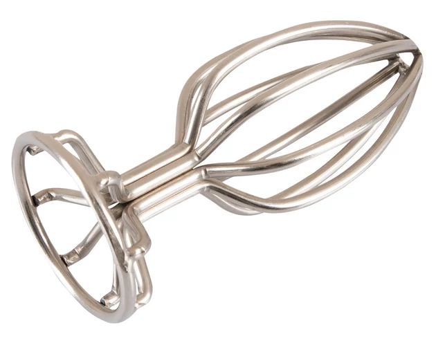 ANOS Metal (3,8cm) - fémkalitkás anál plug (ezüst)