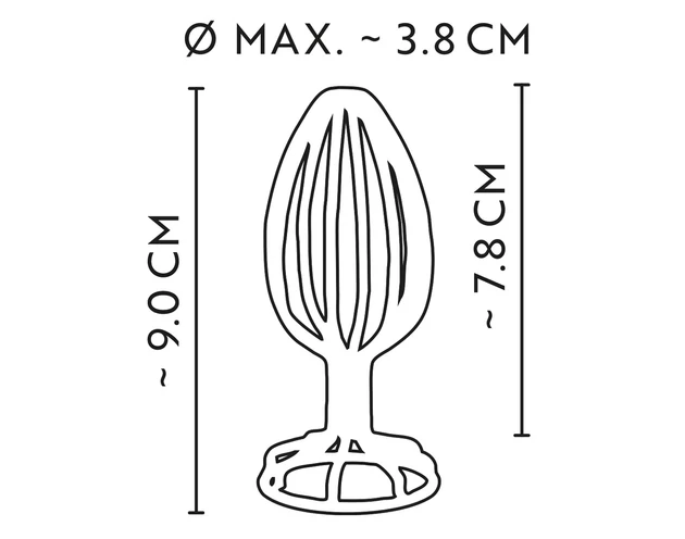 ANOS Metal (3,8cm) - fémkalitkás anál plug (ezüst)