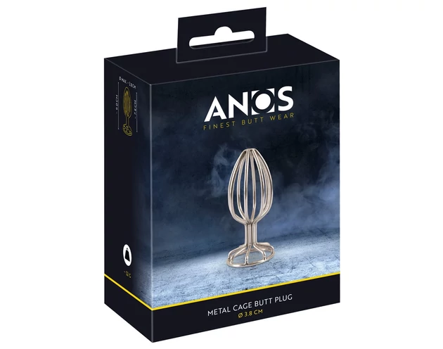 ANOS Metal (3,8cm) - fémkalitkás anál plug (ezüst)