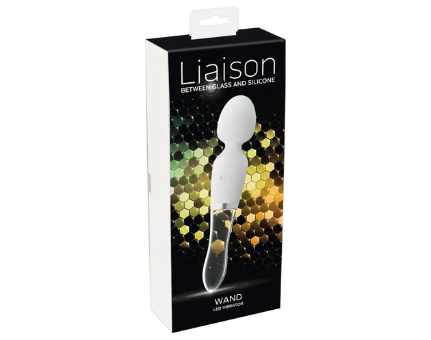 Liaison Wand - szilikon-üveg LED-es vibrátor (átlátszó)